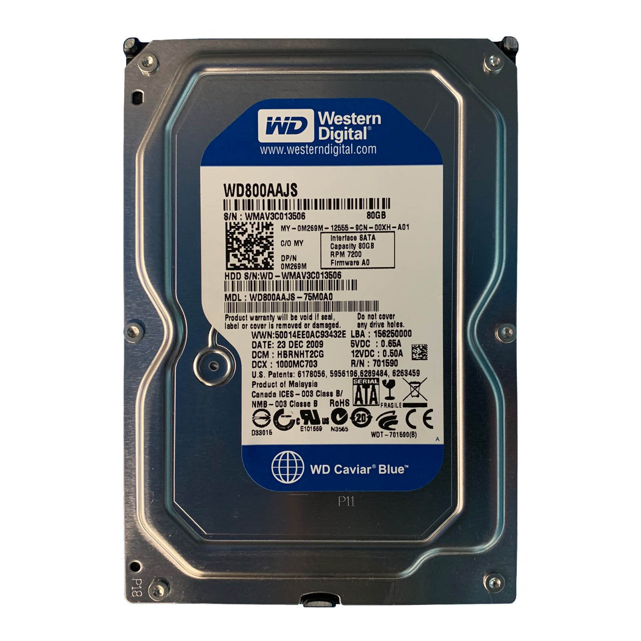 Western Digital Dell 80GB SATA 7200rpm 3.5in HDD ( WD800AAJS-75M0A0 0M269M ) USED
