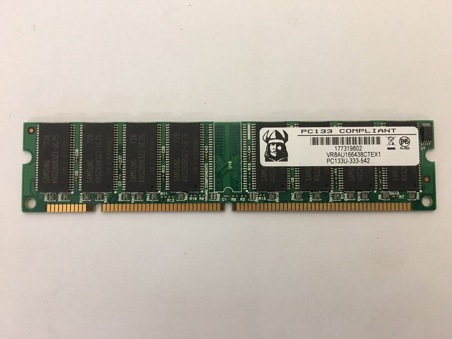 Viking 128MB PC133 133MHz non-ECC Unbuffered CL3 168-Pin DIMM ( VR8AU166438CTEX1 ) REF