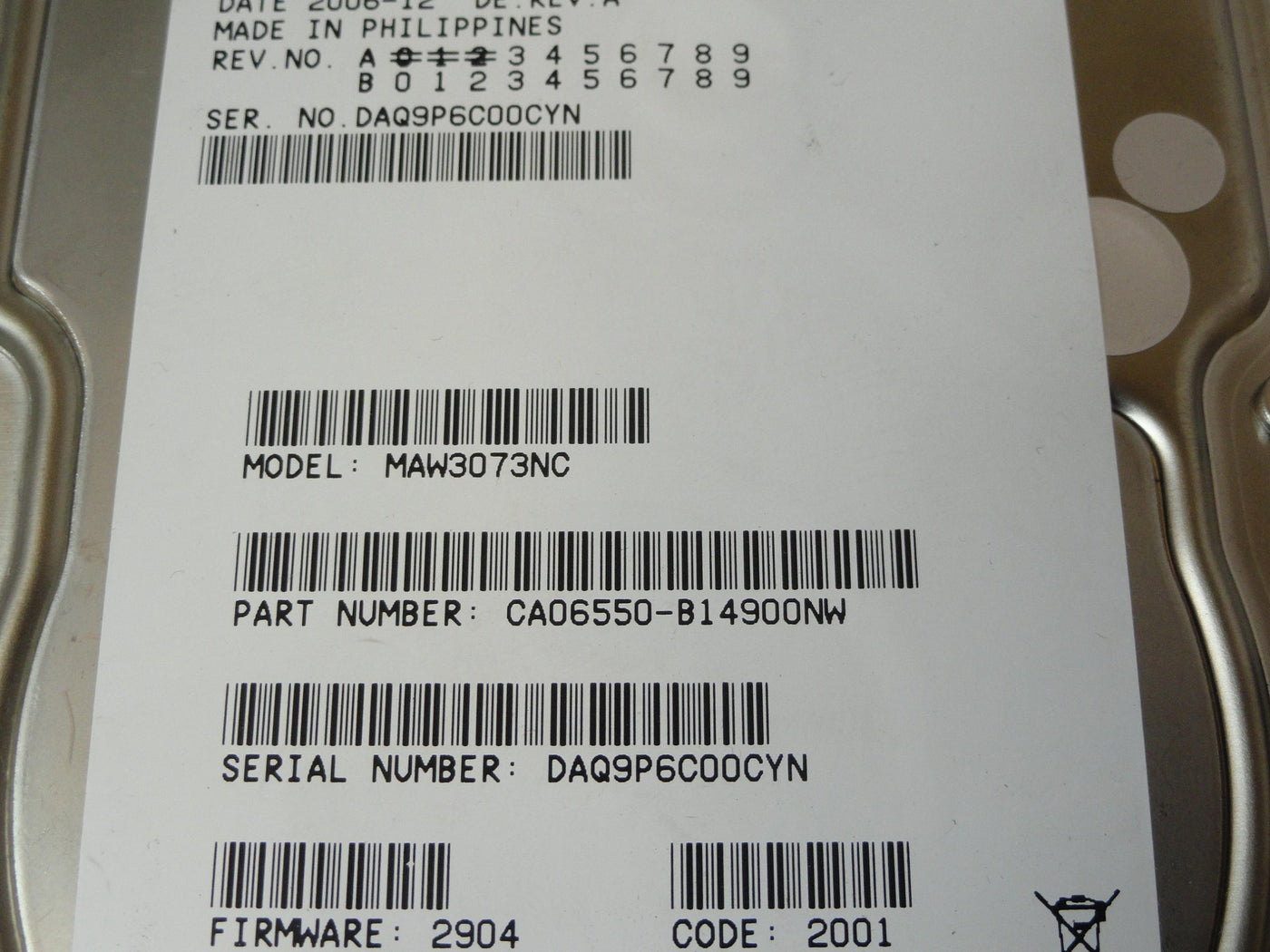 PR21188_CA06550-B14900NW_Fujitsu Intel 73Gb SCSI 80 Pin 10Krpm 3.5in HDD - Image3