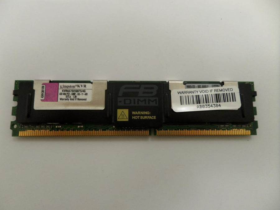 KVR667D2Q8F5/4G - Kingston 4GB PC2-5300 DDR2-667MHz ECC Fully Buffered CL5 240-Pin DIMM Quad Rank x8 Memory Module - Refurbished