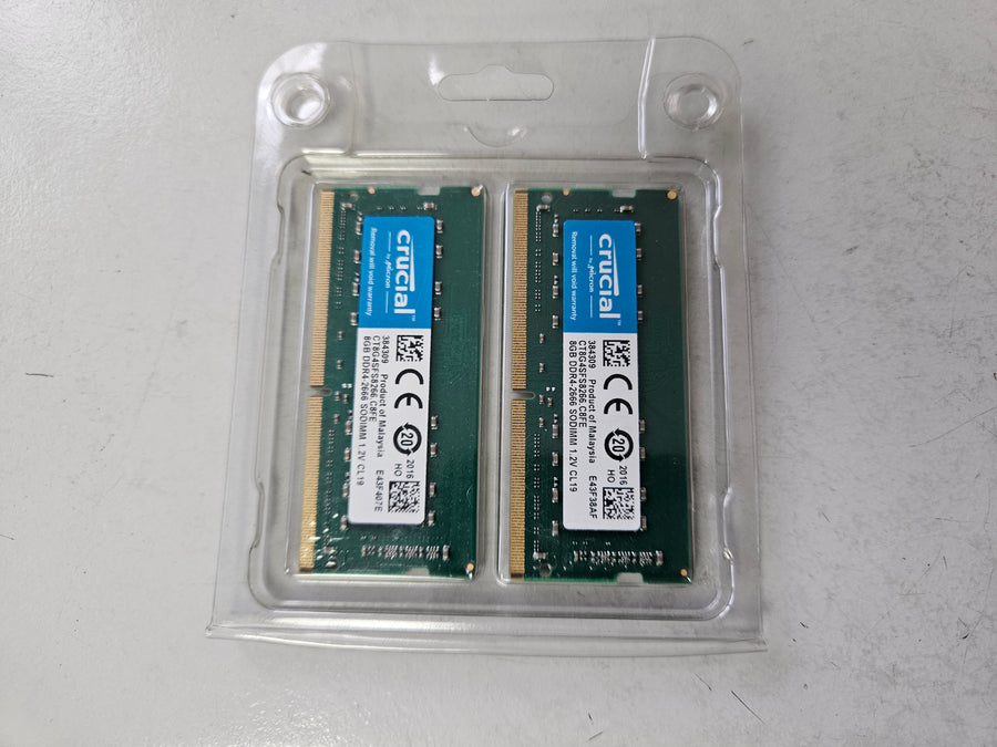 Crucial 16GB (2x8GB) DDR4-2666 CL19 SODIMM Memory Kit ( CT2K8G4SFS8266 ) NEW