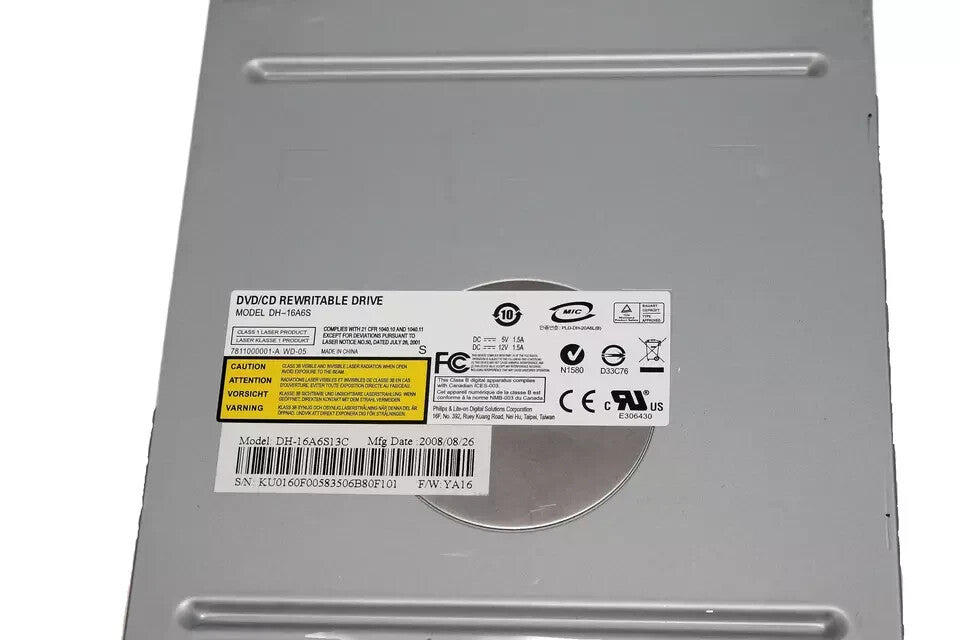 Lite-On Dell DVD-RW SATA Black Bezel DVD Drive ( DH-16A6S 0D568C ) USED