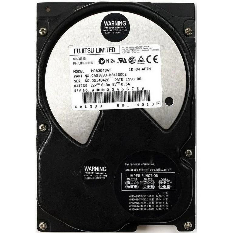 Fujitsu 4.3GB IDE 3.5in HDD ( CA01630-B341000E MPB3043AT ) REF