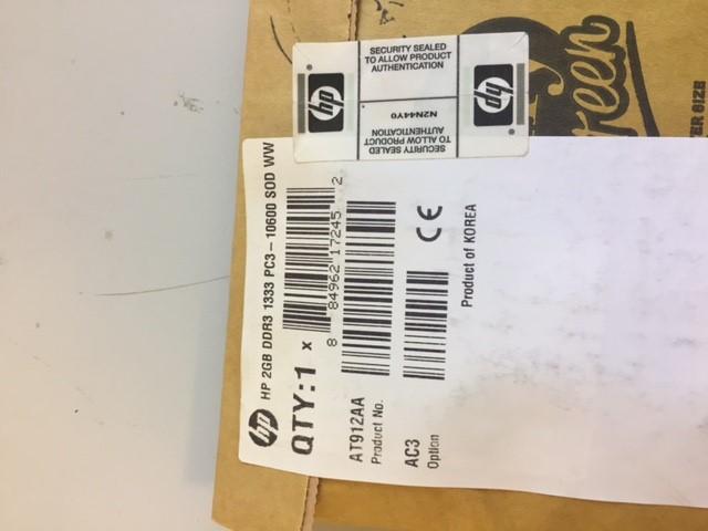 HP 2GB DDR3-1333Mhz PC3-10600 204Pin SODIMM ( AT912AA ) NEW