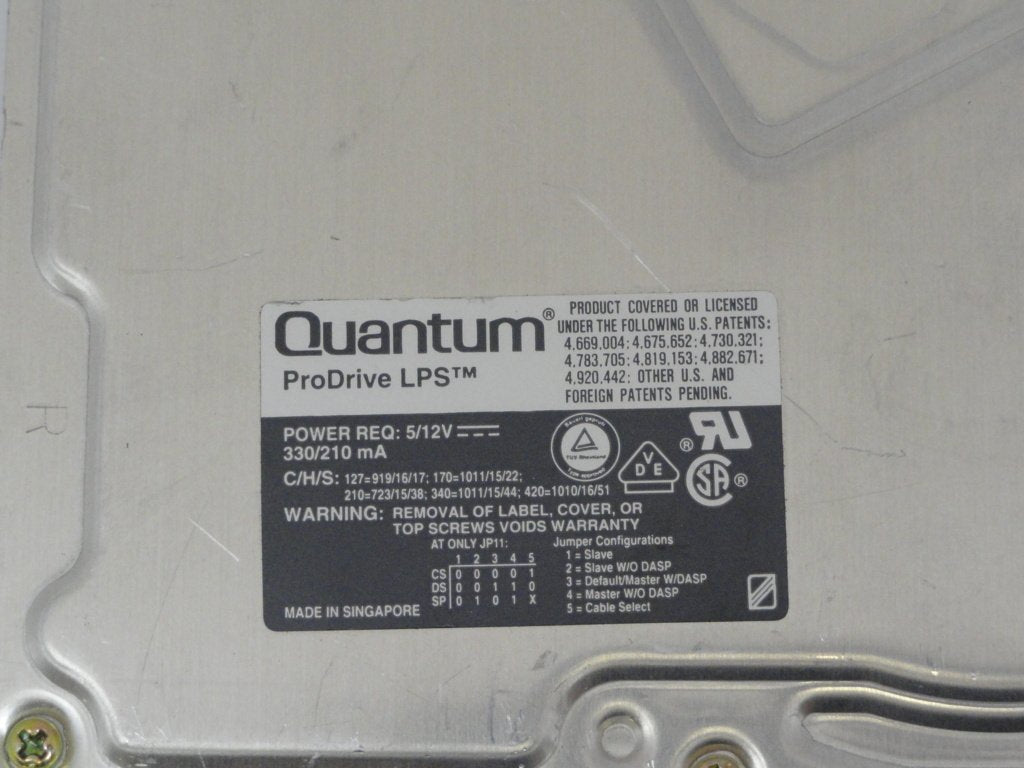 MC5041_RR21A491_Quantum 210MB IDE 5400rpm 3.5in HDD - Image3