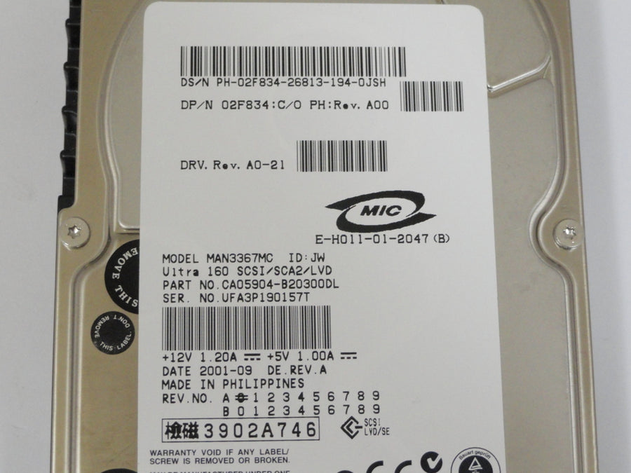 CA05904-B20300DL - Dell/Fujitsu 18.2Gb SCSI 80Pin 3.5" HDD - Refurbished