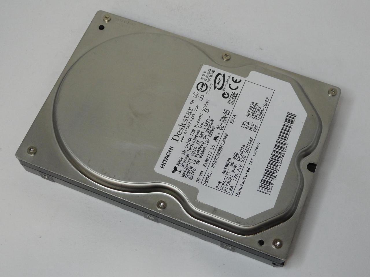 Dell Hitachi Deskstar 80Gb 7200rpm SATA 3.5in HDD ( 0A32074 HDS728080PLA380 40Y9028 ) REF