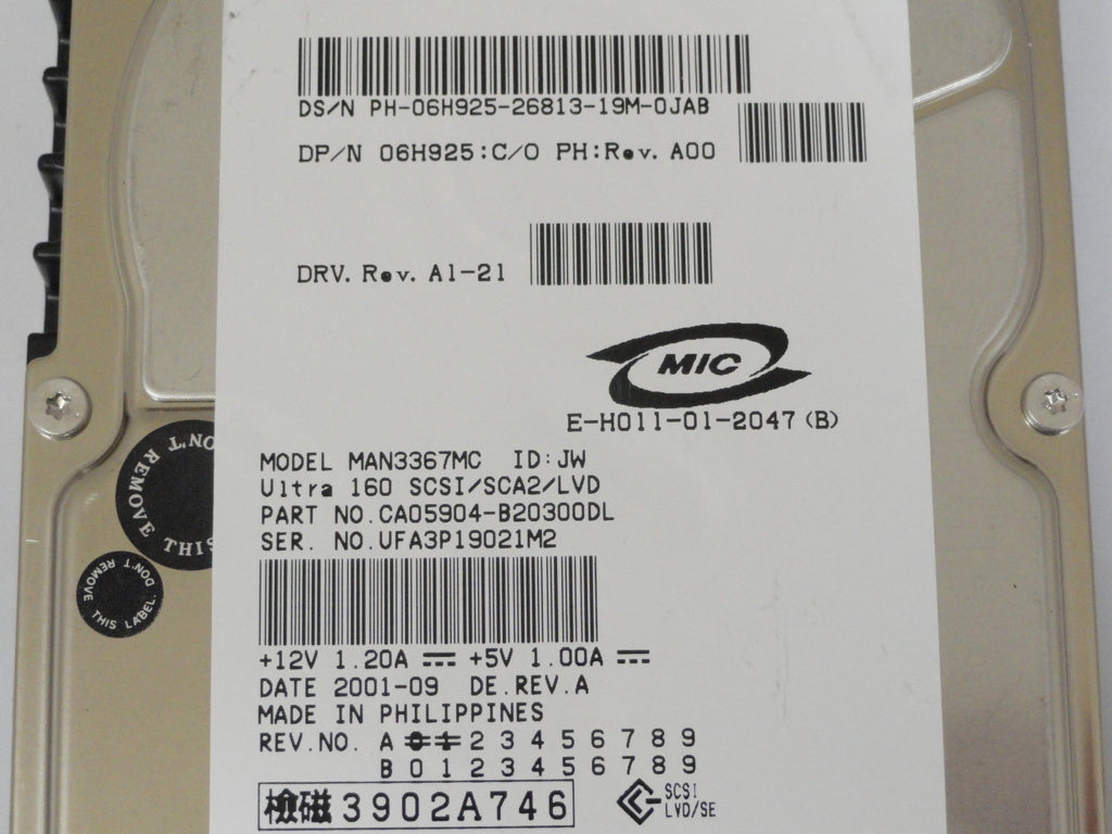 CA05904-B20300DL - Fujitsu Dell 36GB SCSI 80 Pin 10Krpm 3.5in HDD - USED