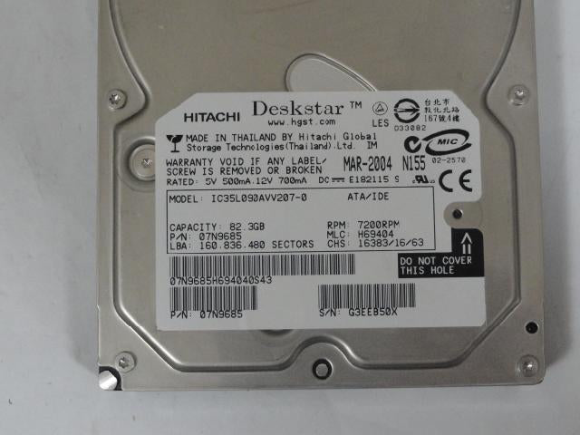 PR11929_07N9685_Hitachi 82Gb IDE 7200rpm 3.5in HDD - Image2