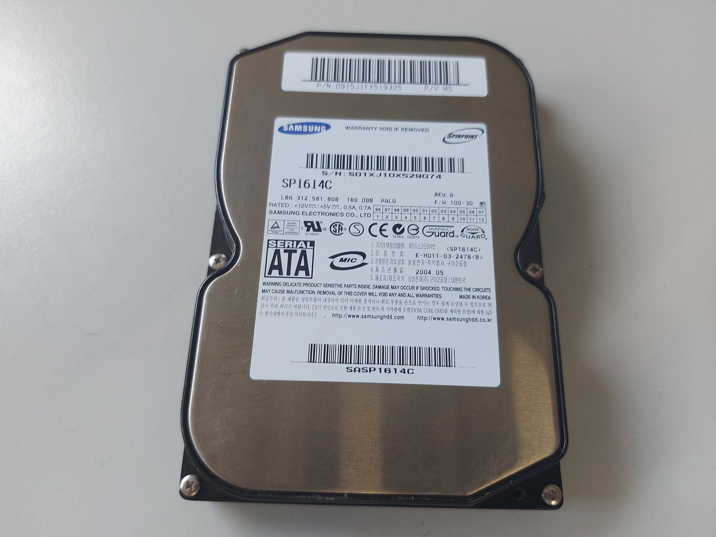 Samsung Spinpoint 160GB 7200rpm SATA 3.5in HDD ( SP1614C ) REF