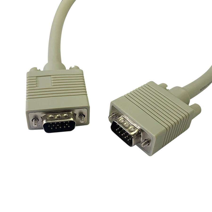 VIDEK SVGA M to M Coax Monitor Cable Beige 2m ( 2129HQ ) NEW