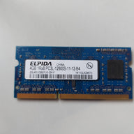 Elpida 4GB PC3-12800 DDR3-1600MHz non-ECC Unbuffered CL11 204-Pin SoDimm Module ( EBJ40UG8EFU0-GN-F 698656-154 ) REF