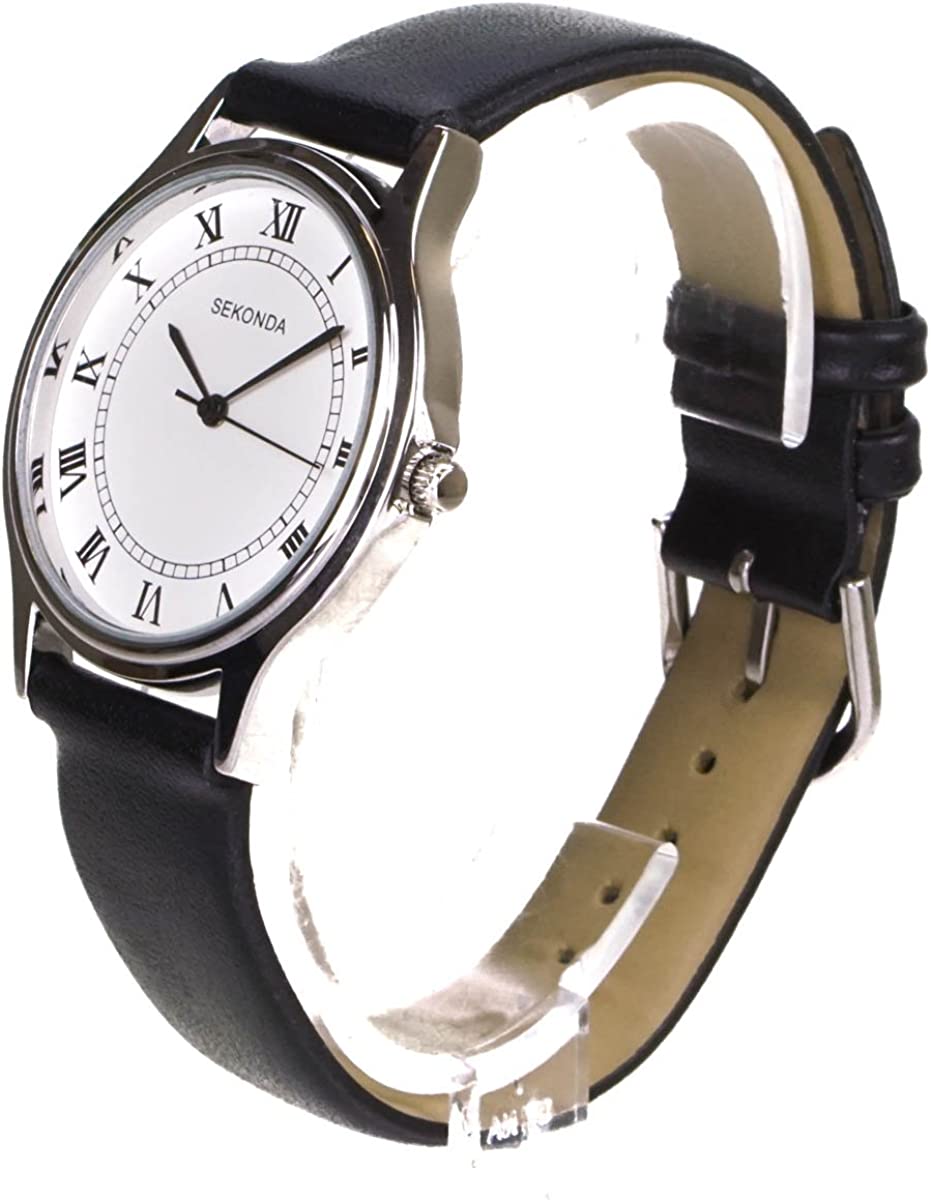Sekonda Gents White & Black Leather Watch 3022