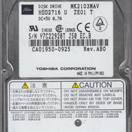 Toshiba 2.1GB IDE 4200rpm 2.5in HDD ( MK2103MAV HDD2716  7025015092442) ASIS