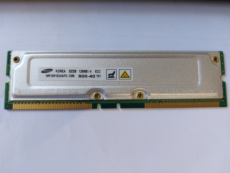 Samsung 128MB 184pin PC800 ECC 40ns 800MHz RDRAM Rambus Module ( MR18R1624AF0-CM8 ) REF
