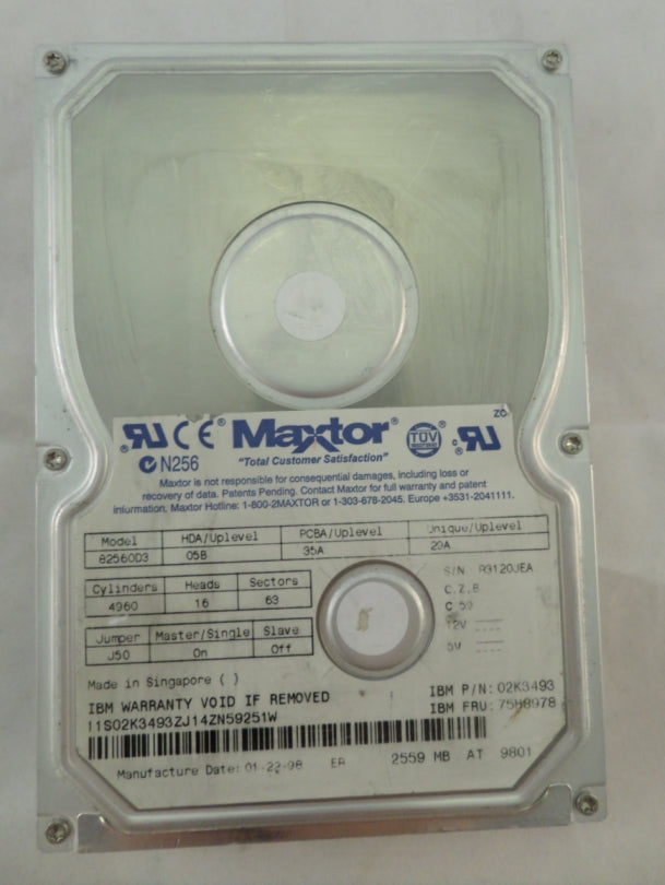 PR03466_82560D3_IBM/Maxtor 2.5Gb IDE 5400rpm 3.5" HDD - Image3