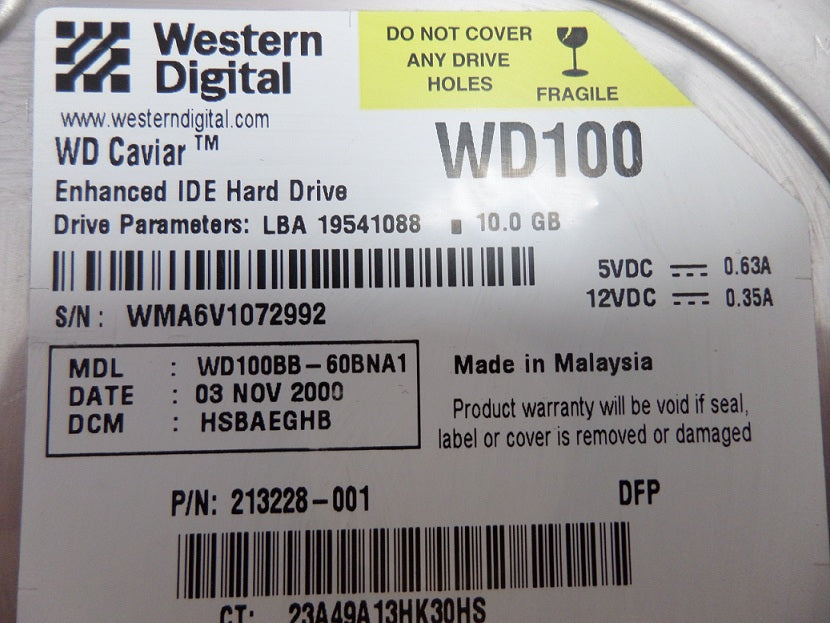 PR03773_WD100BB-60BNA1_Western Digital Compaq 10Gb IDE 7200rpm 3.5in HDD - Image4