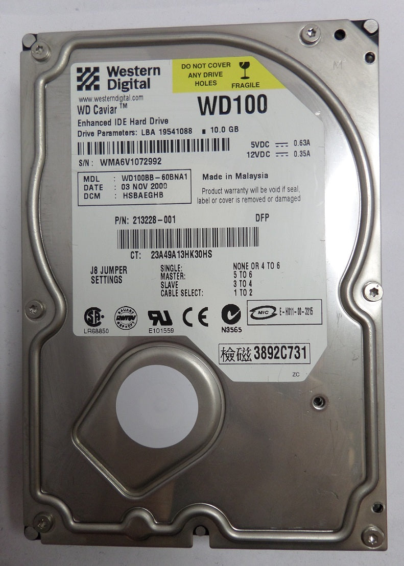 PR03773_WD100BB-60BNA1_Western Digital Compaq 10Gb IDE 7200rpm 3.5in HDD - Image2