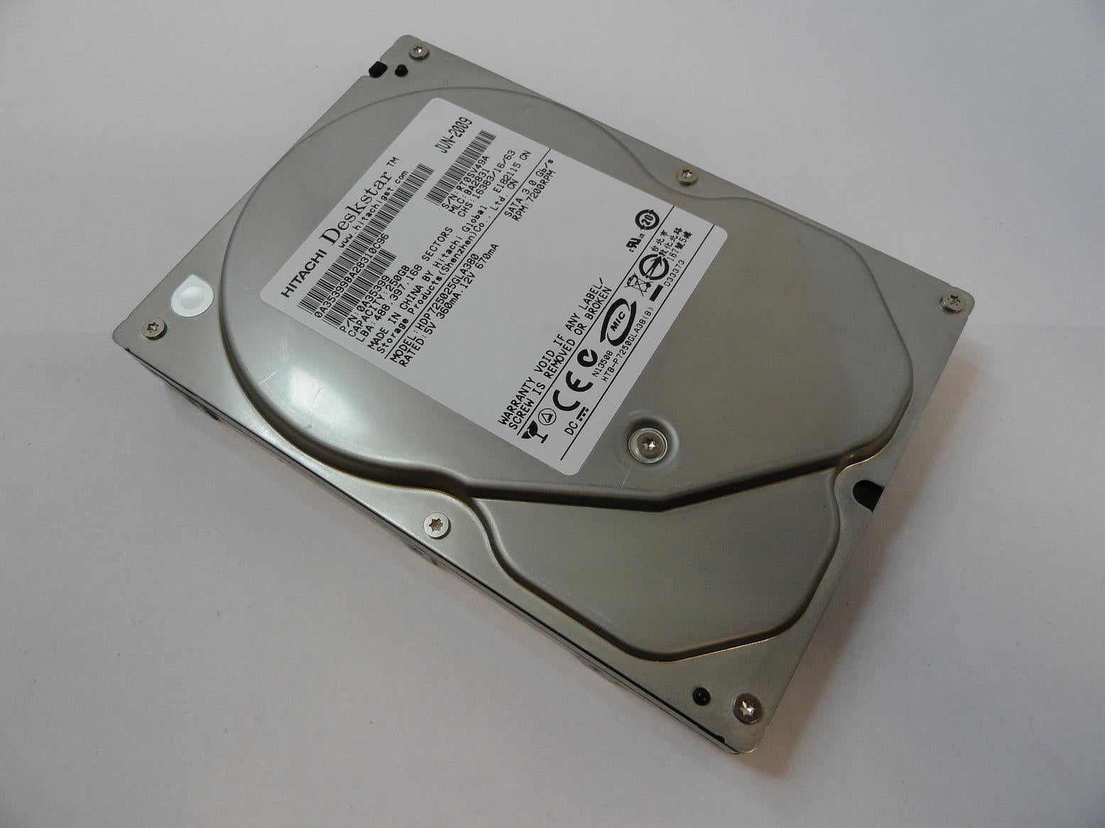 0A35399 - Hitachi 250GB SATA 7200rpm 3.5in Deskstar HDD - Refurbished