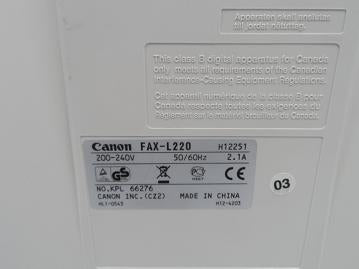 PR20502_12250_Canon Fax-L220  Laser Fax / Copier - 6 ppm Copy - Image10