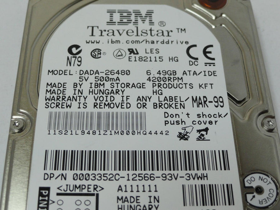 PR04424_21L9481_IBM Dell 6.4GB IDE 4200rpm 2.5in HDD - Image2
