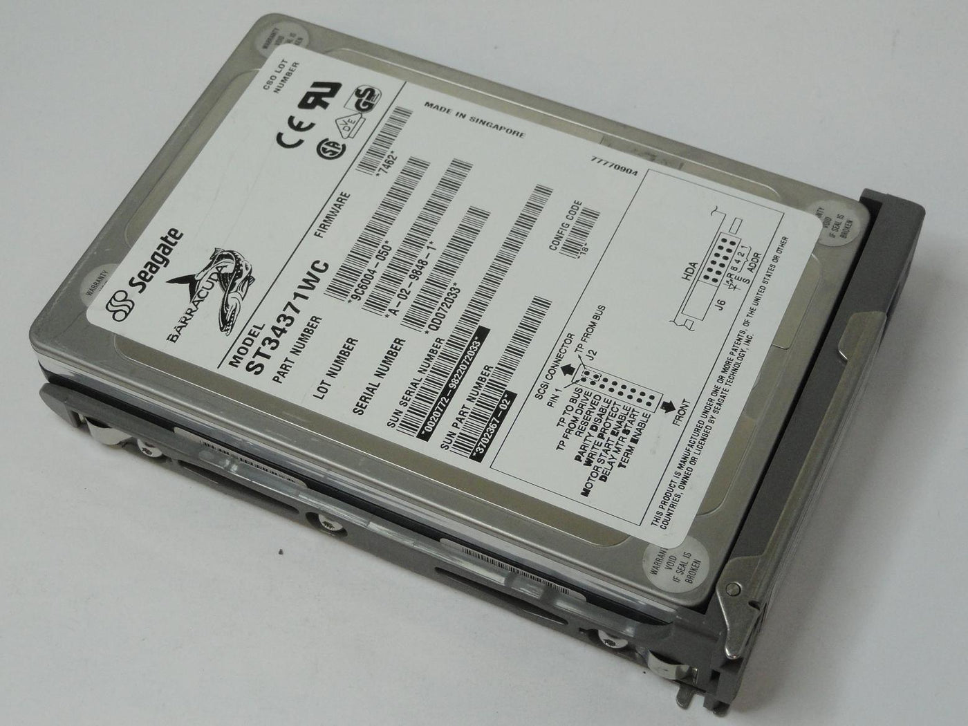 9C6004-050 - Seagate Sun 4.3GB SCSI 80 Pin 7200rpm 3.5in Barracuda HDD in Caddy - USED