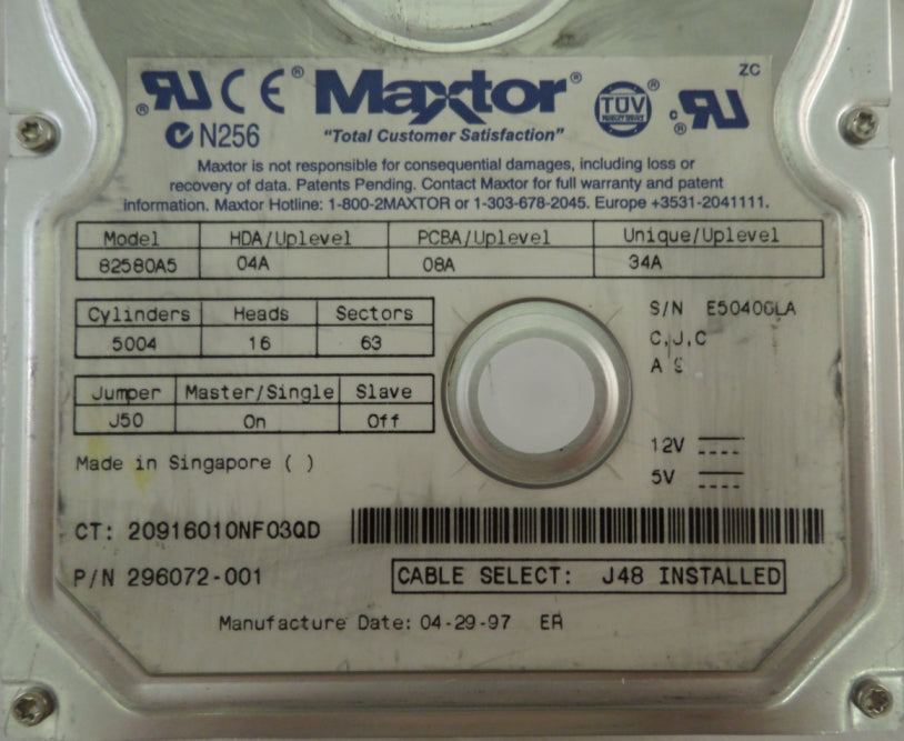 PR04522_82580A5_Compaq/Maxtor 2.5Gb IDE 5400rpm 3.5" HDD - Image2