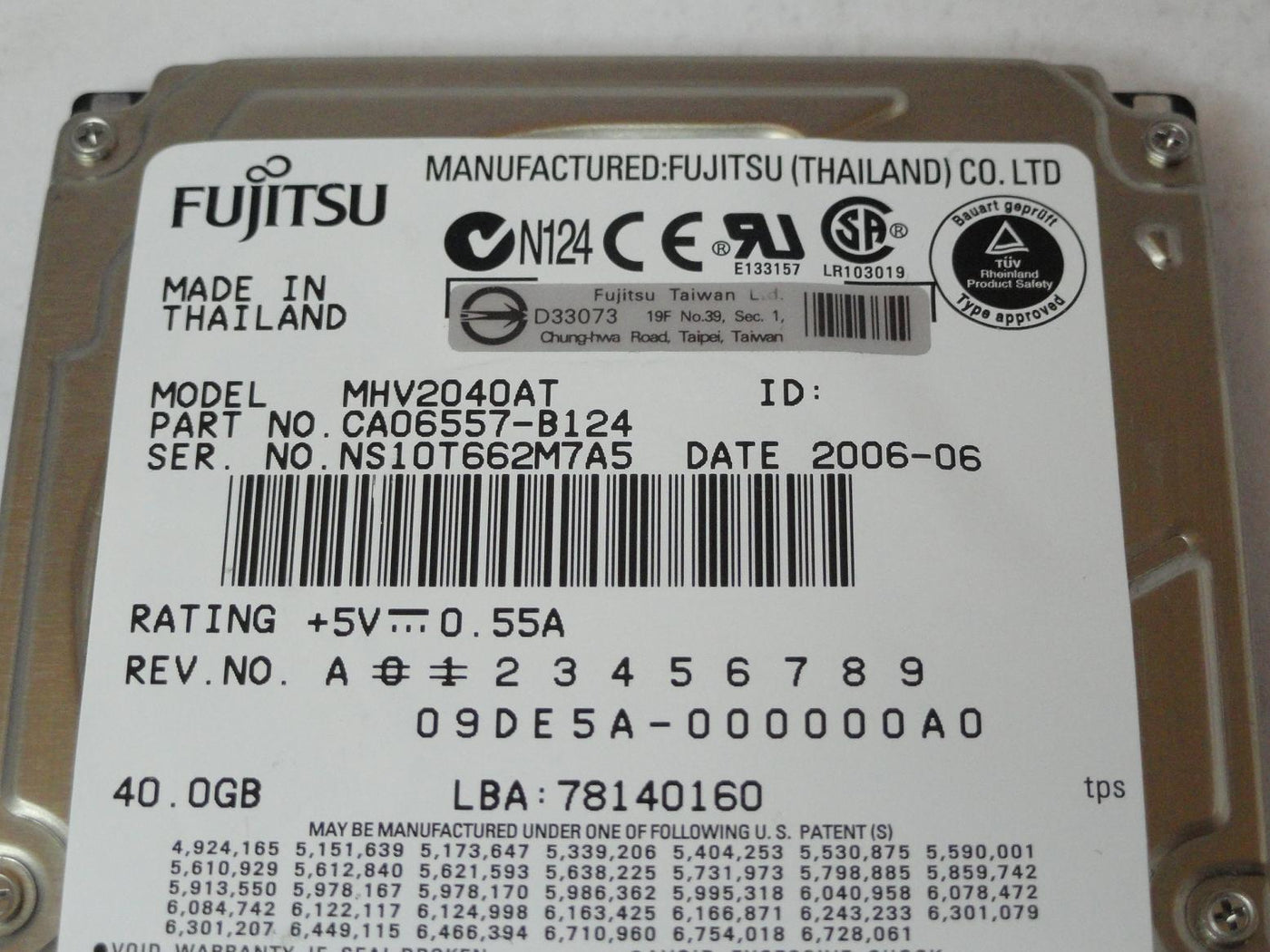 PR17211_CA06557-B124_Fujitsu 40GB IDE 4200rpm 2.5in HDD - Image3
