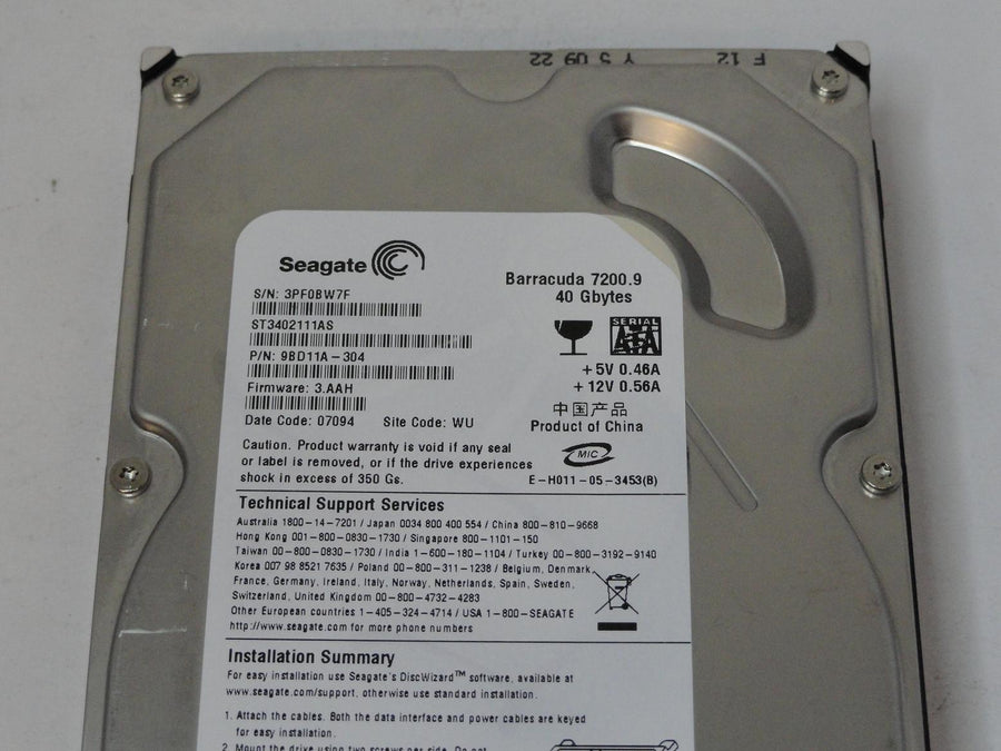 PR15341_9BD11A-304_Seagate 40GB SATA 7200rpm 3.5in HDD - Image2