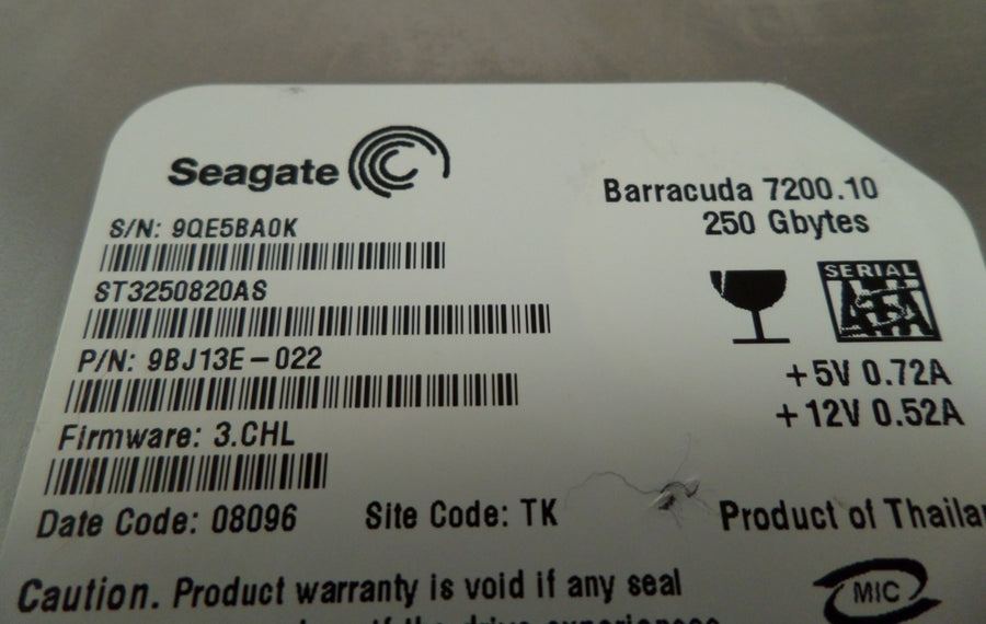 9BJ13E-022 - Seagate HP 250GB 7200rpm 3.5in HDD - Refurbished