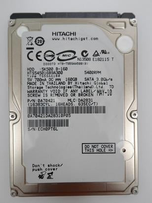 PR05035_0A70421_Hitachi 160GB SATA 5400rpm 2.5in HDD - Image2