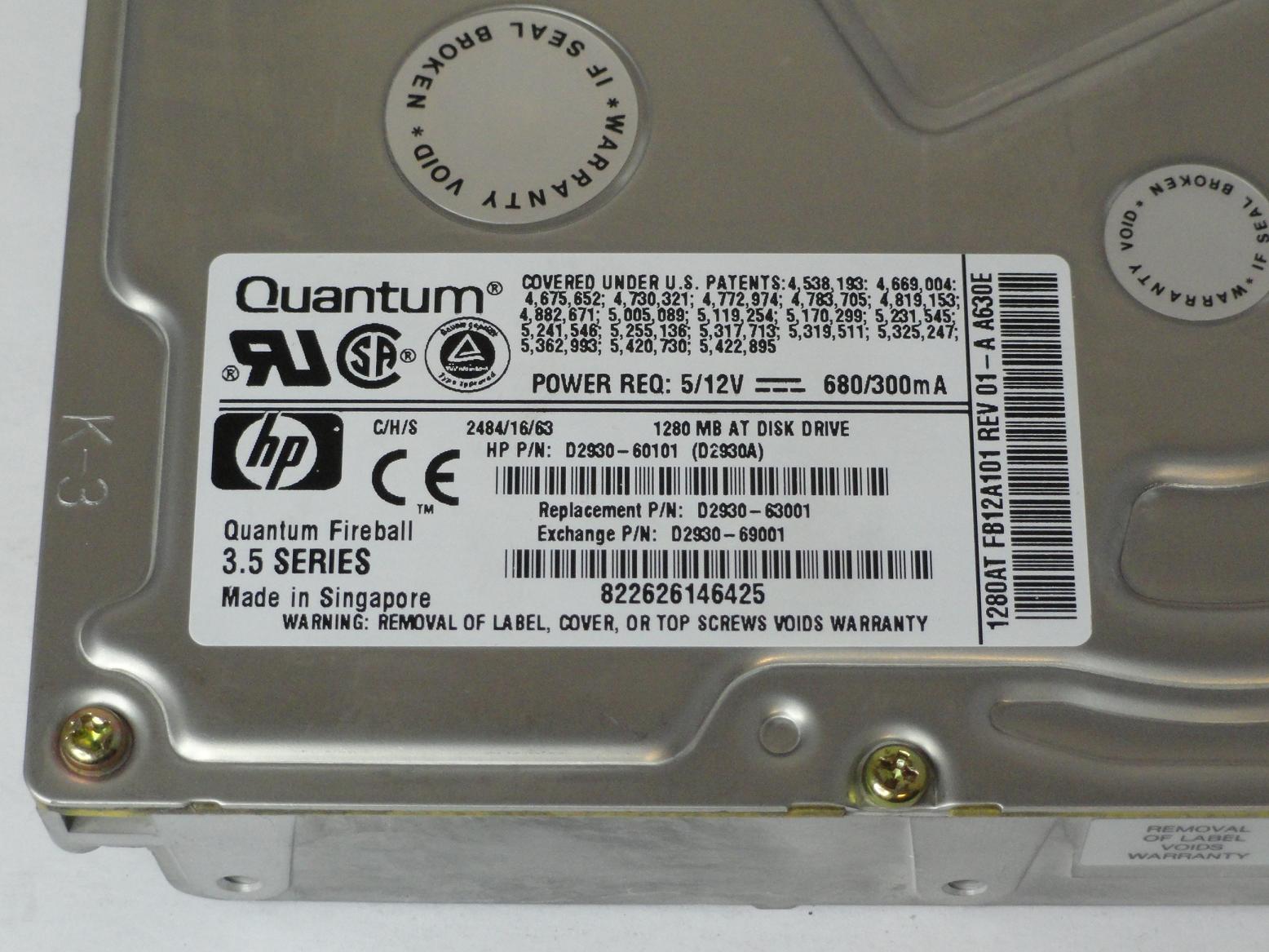 PR05586_FB12A101_Quantum HP 1.2GB IDE 5400Rrpm 3.5in HDD - Image3