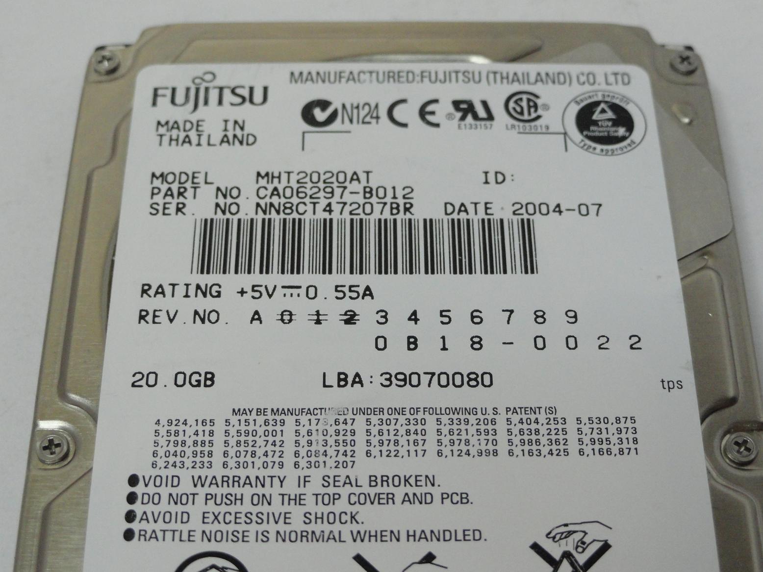 PR15234_CA06297-B012_Fujitsu 20GB IDE 4200rpm 2.5in HDD - Image3