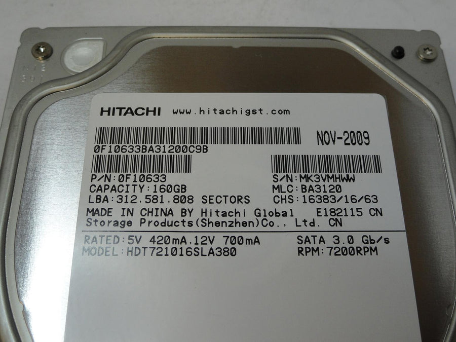 PR12591_0F10633_Hitachi 160GB SATA 7200rpm 3.5in HDD - Image2