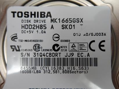 PR06152_HDD2H85_Toshiba 160GB SATA 5400rpm 2.5in HDD - Image2