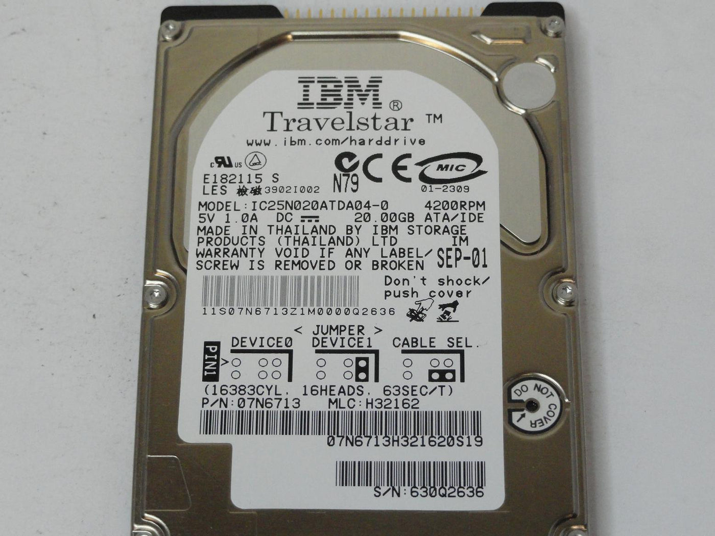PR06189_07N6713_IBM 20GB IDE 4200rpm 2.5in HDD - Image3