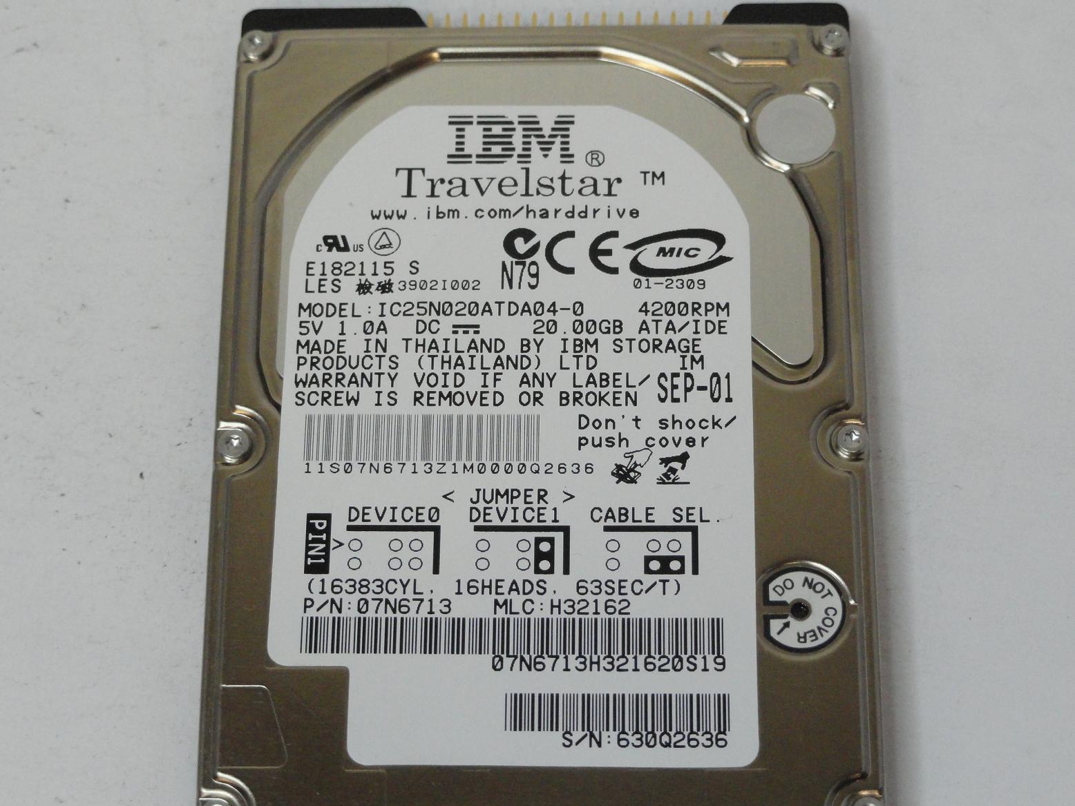 PR06189_07N6713_IBM 20GB IDE 4200rpm 2.5in HDD - Image3