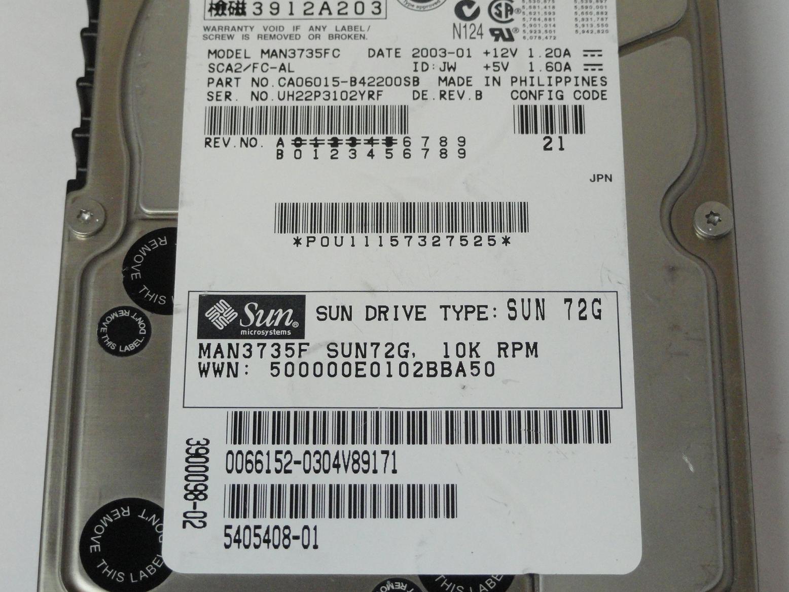 PR06319_CA06015-B42200SB_Fujitsu Sun 72GB Fibre Cahnnel 10Krpm 3.5in HDD - Image3