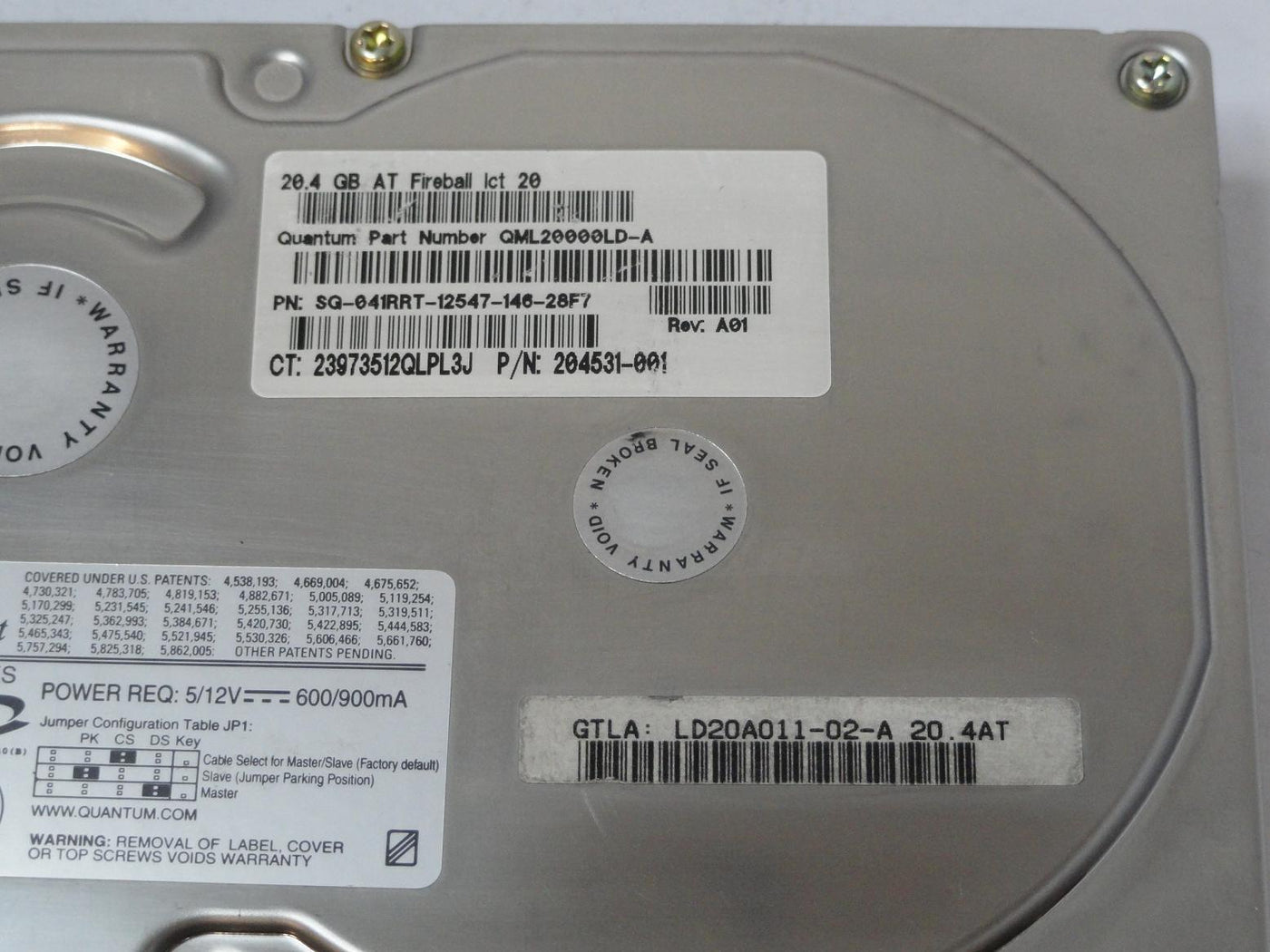 PR11756_LD20A011_Quantum Dell Compaq 20GB IDE 5400rpm 3.5in HDD - Image3