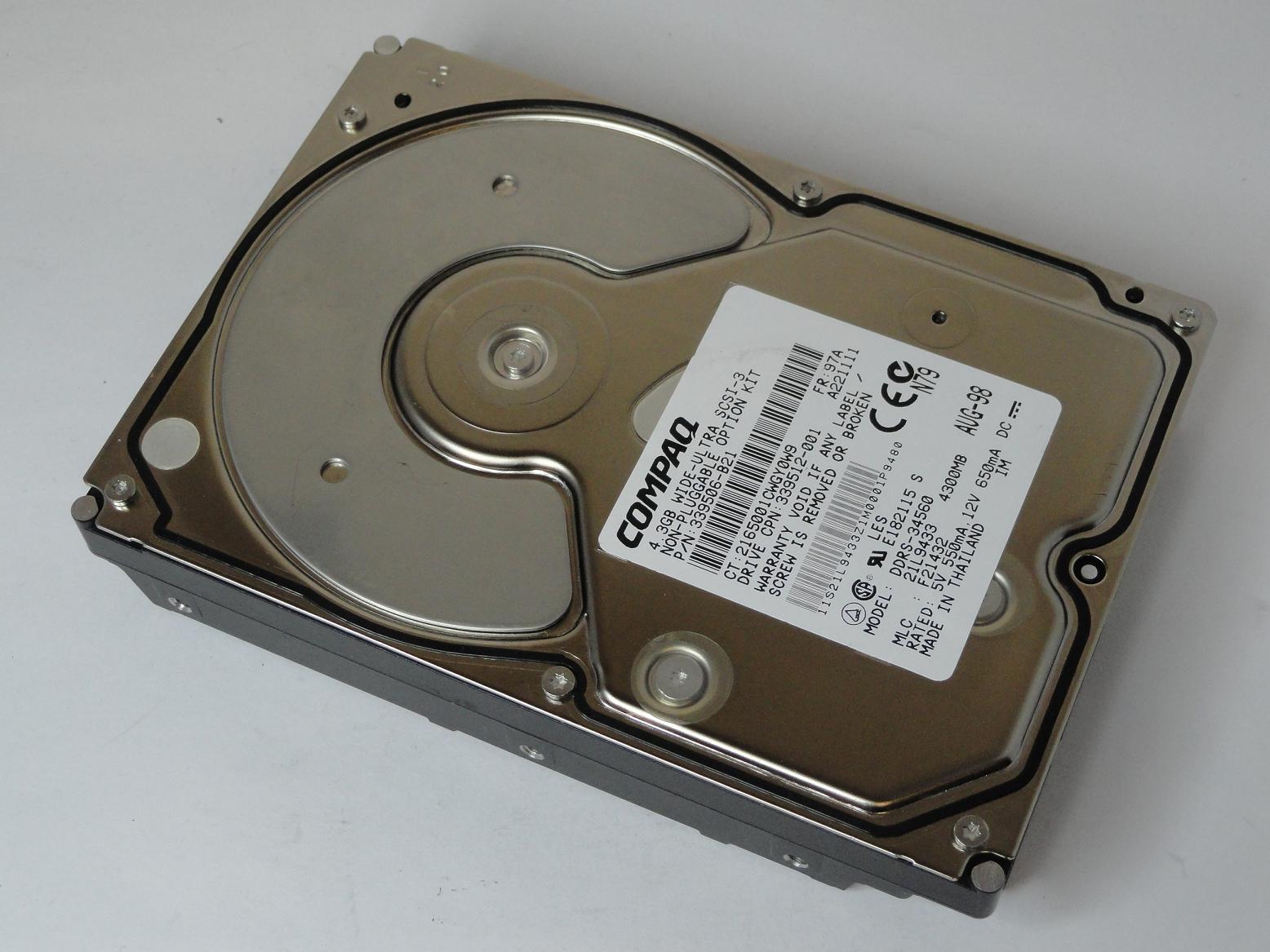 21L9433 - IBM Compaq 4.3GB SCSI 68 Pin 7200rpm 3.5in HDD - Refurbished