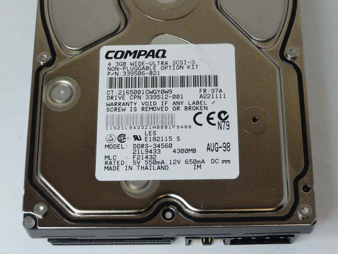 PR19153_21L9433_IBM Compaq 4.3GB SCSI 68 Pin 7200rpm 3.5in HDD - Image3