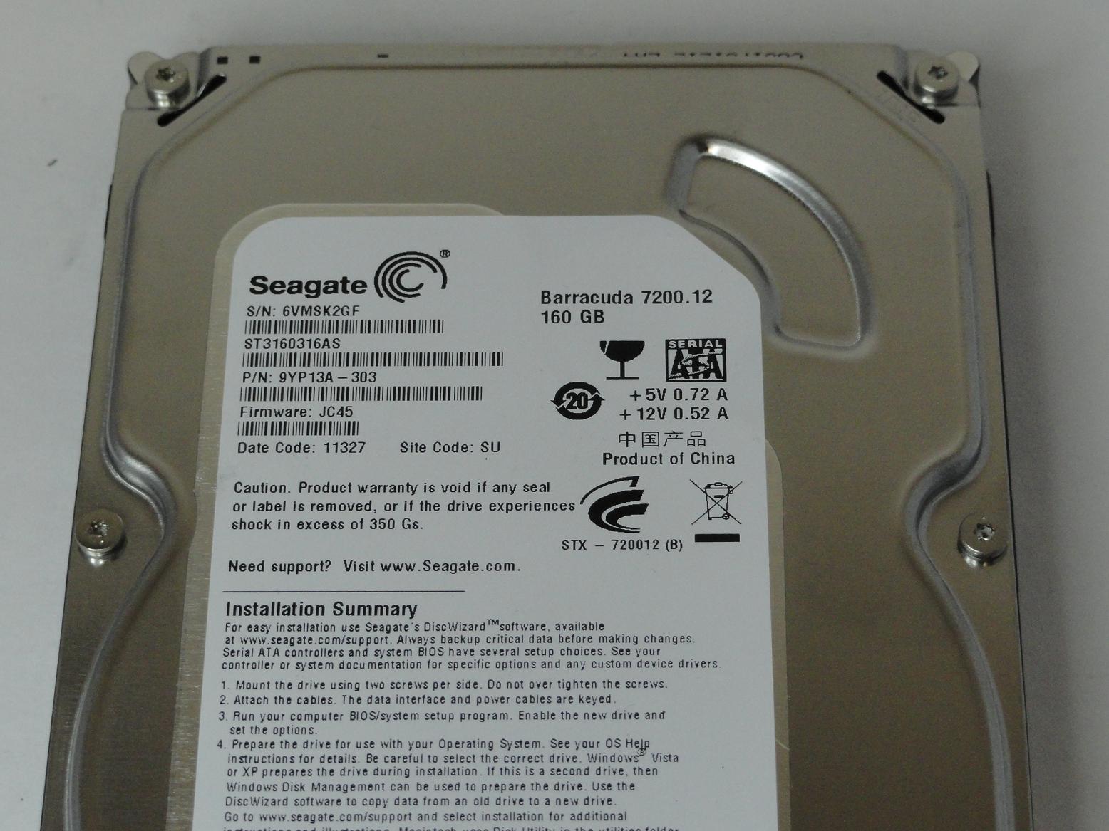 PR10689_9YP13A-303_Seagate 160GB SATA 7200rpm 3.5in HDD - Image3