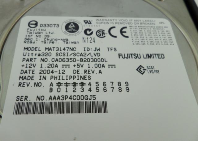 PR10964_CA06350-B20300DL_Fujitsu Dell 147GB SCSI 80 Pin 10Krpm 3.5in HDD - Image3