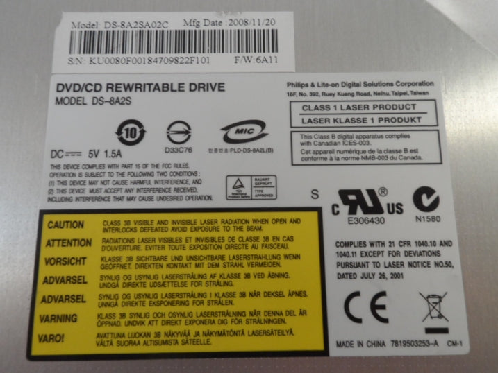 PR11201_DS-8A2S_LiteOn DVD/CD ReWritable Drive - Image3