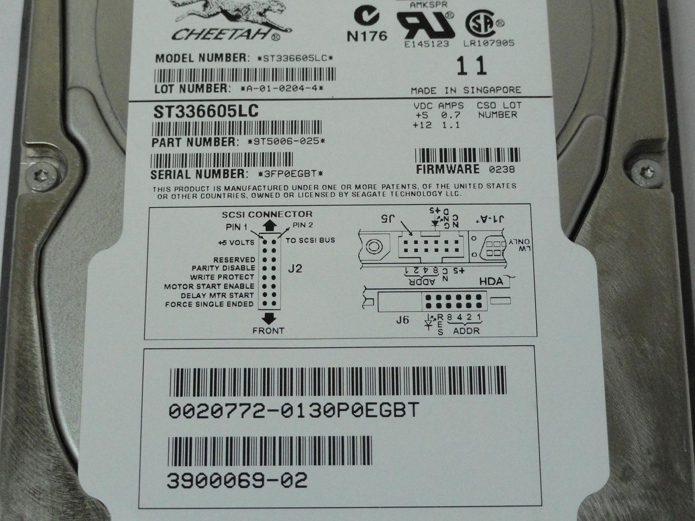 PR11296_9T5006-025_Seagate Sun 36GB SCSI 80pin 10Krpm 3.5in HDD - Image4