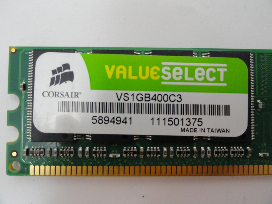 VS1GB400C3 - Corsair 1Gb DDR-400 PC3200 184 Pin DIMM RAM - Refurbished