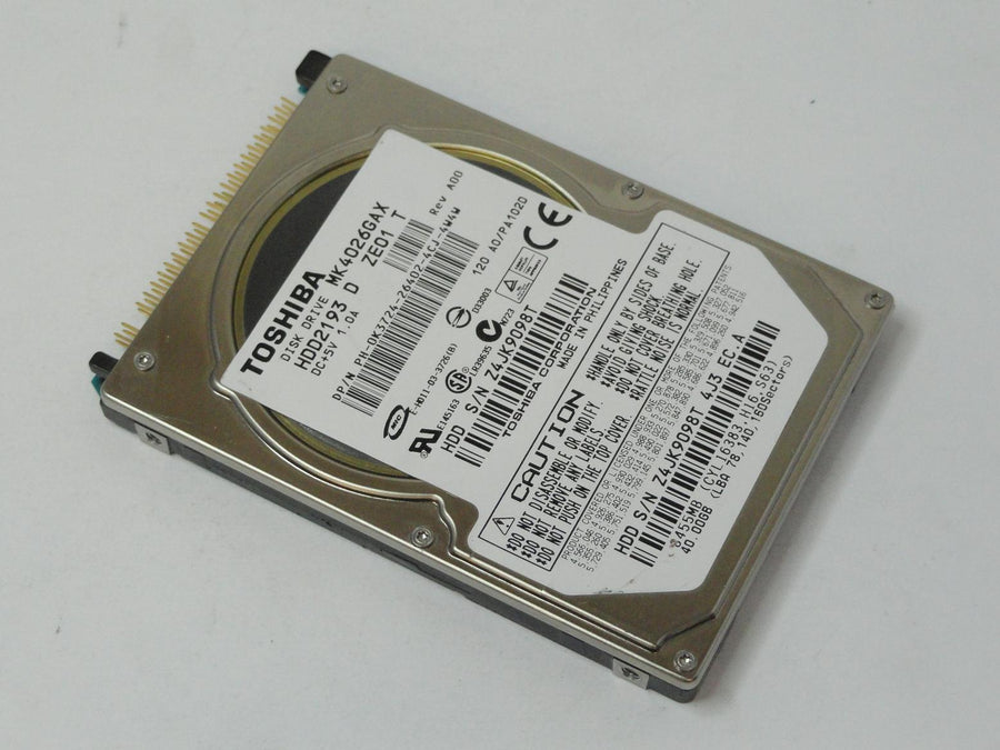 MK4026GAX - Toshiba Dell 40GB IDE 5400rpm 2.5in HDD - USED