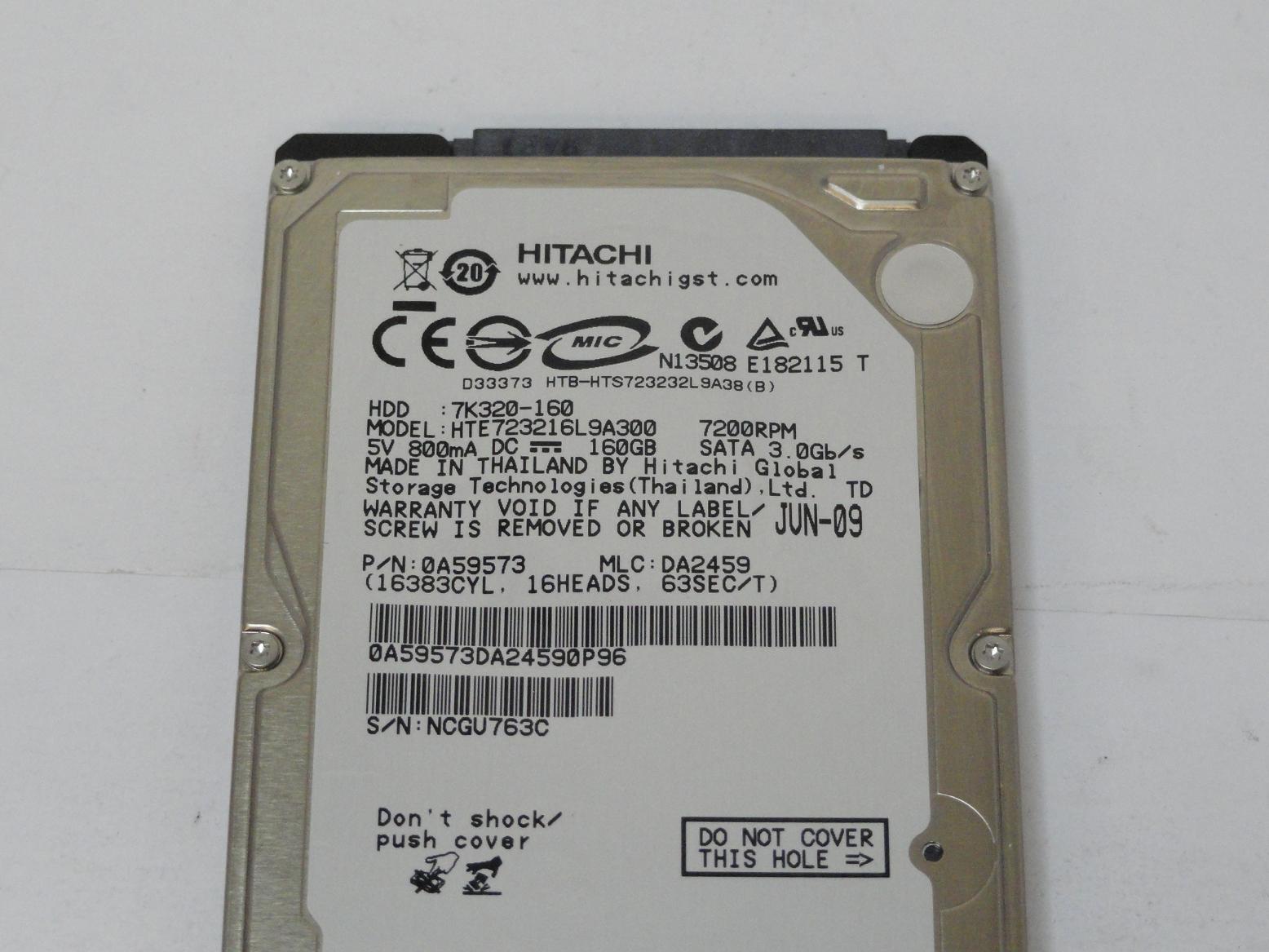 PR11601_0A55004_Hitachi 160Gb SATA 7200rpm 2.5in HDD - Image3