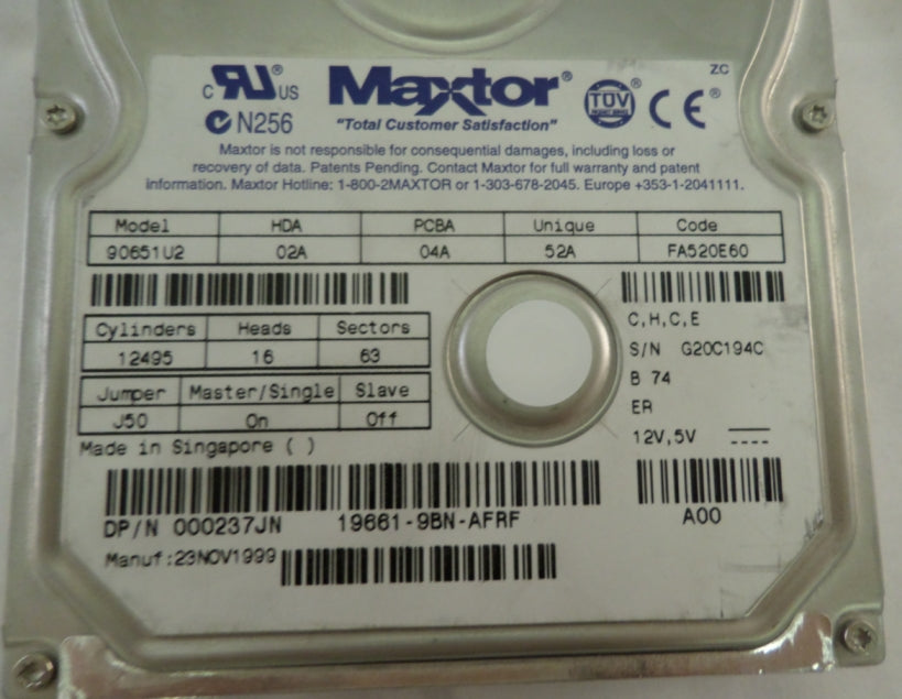 PR11785_90651U2_Dell / Maxtor 6.4gb IDE 5400rpm 3.5" HDD - Image2