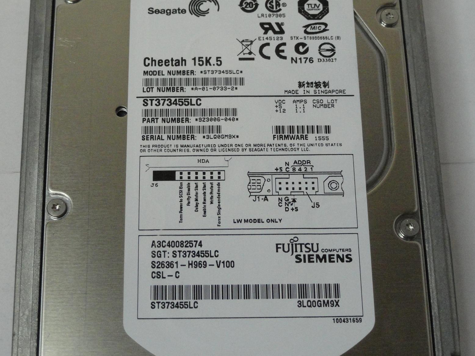 PR11950_9Z3006-040_Fujitsu Seagate 73Gb SCSI 80 Pin 15Krpm 3.5in HDD - Image4